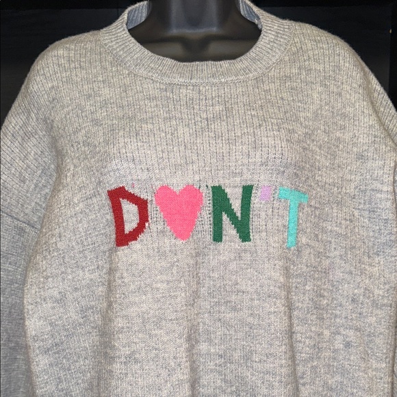 Gray Sweater with Colorful Lettering - Picture 2 of 5